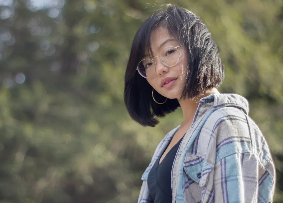 外ハネくびれボブのヘアスタイル例